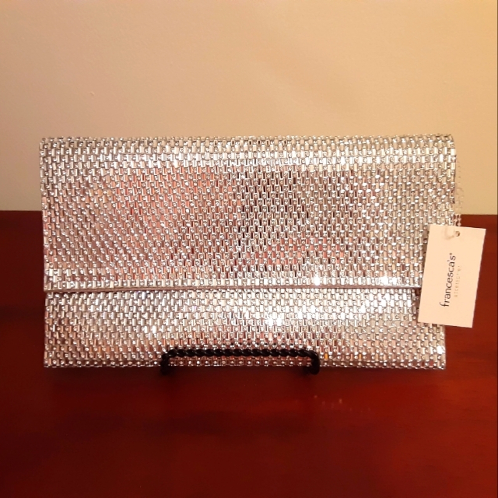 Francesca's Silver Sparkle Clutch